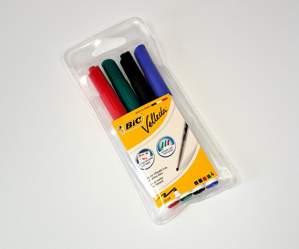 Pochette de 4 feutres effaçables BIC Velleda 1741