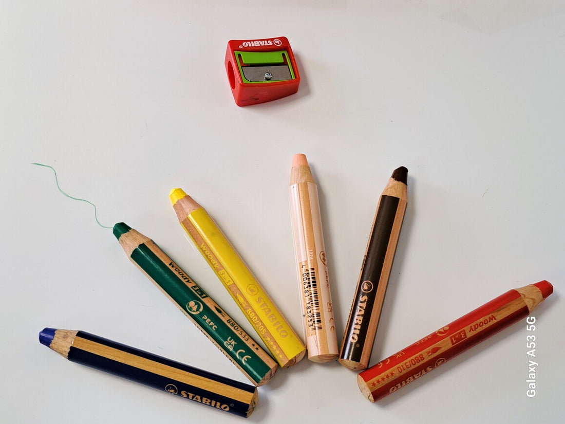 Pochette de 6 STABILO Woody 3 in 1 + 1 taille-crayon