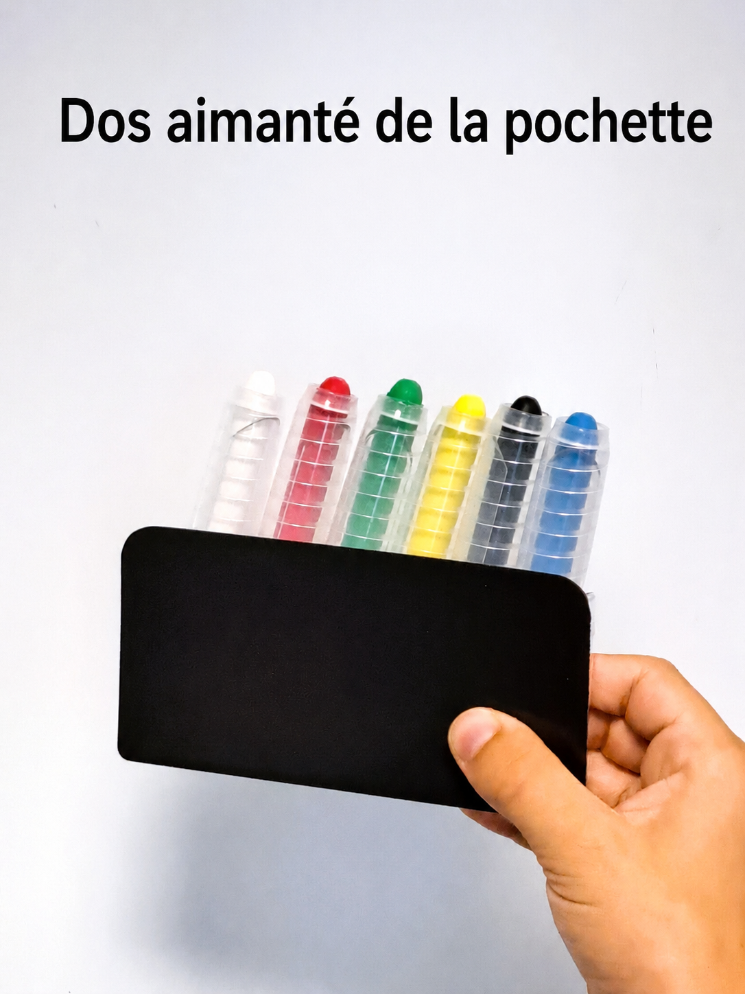 Lot de 6 craies rétractables avec pochette magnétique