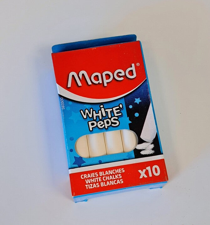 Etui de 10 Craies blanches MAPED WHITE&