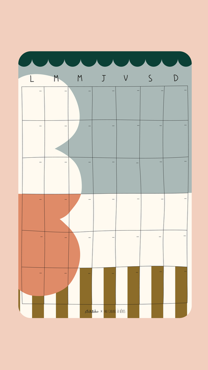 Calendrier mensuel magnétique - Chic