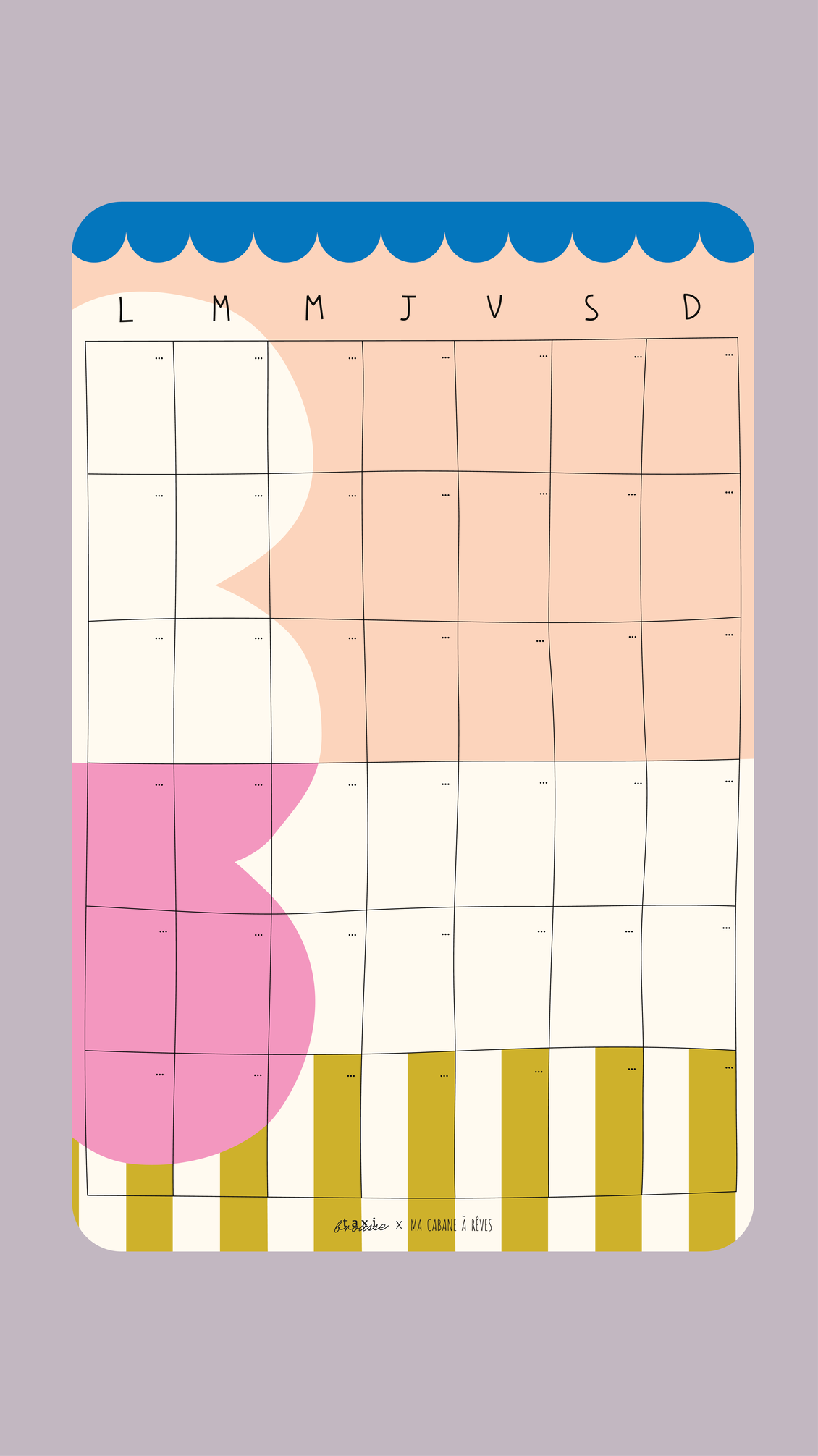 Calendrier mensuel magnétique - Pop