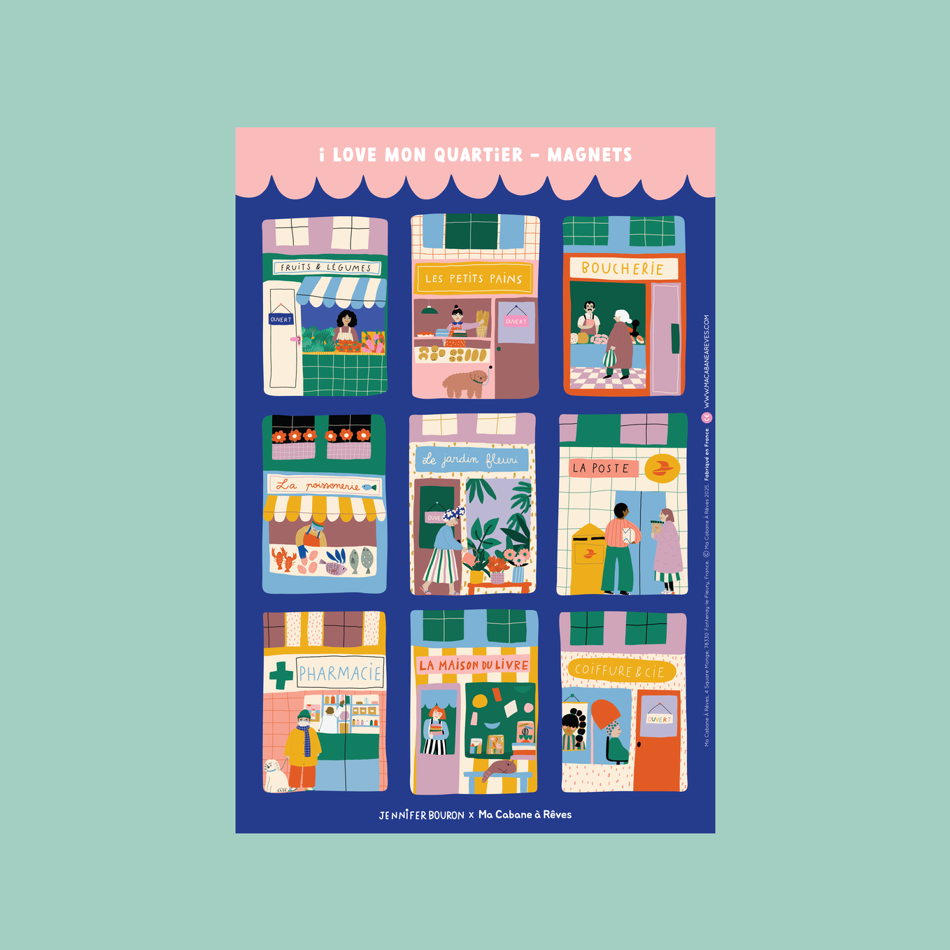 Stickers magnétiques - I Love Mon Quartier