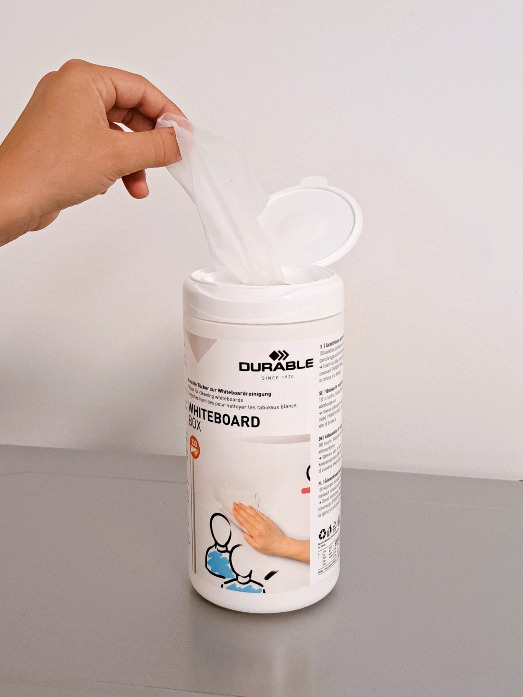 Lingettes humides nettoyantes pour tableaux blancs