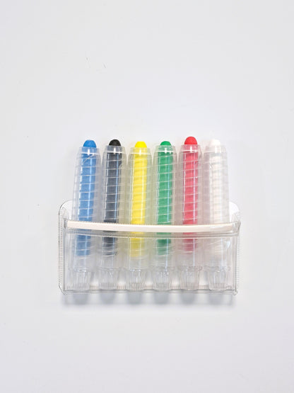 Lot de 6 craies rétractables avec pochette magnétique